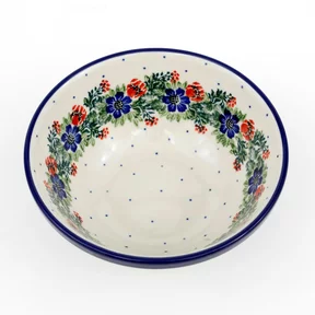 Miska ceramiczna 058 h-7,5cm <br> 1535X - Czerwony wianuszek